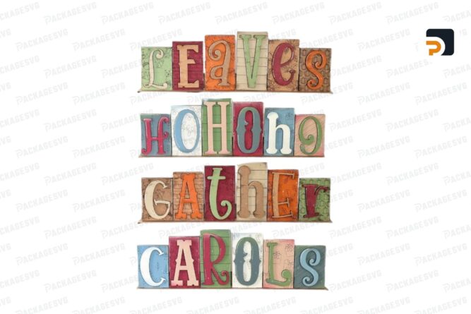 Gather HoHoHo Reversible Reversible Block File SVG, Thanksgiving svg