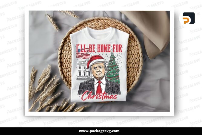 Trump I'll Be Home for Christmas , Christmas Sublimation Design