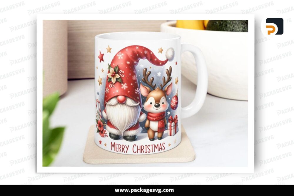 3D Christmas Mug Wrap 11oz & 15oz Coffee Mug PNG, Christmas Cup Wrap