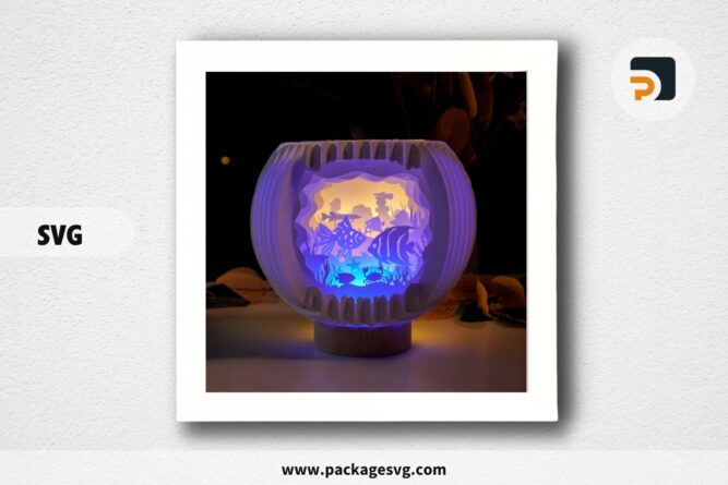 Aquarium Sphere Pop Up, Fish Shadow Box