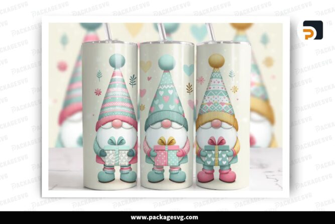 Nordic Gnome Christmas Sublimation, Christmas Gnome Tumbler Wrap, 20 oz Skinny Sublimation Tumbler Png