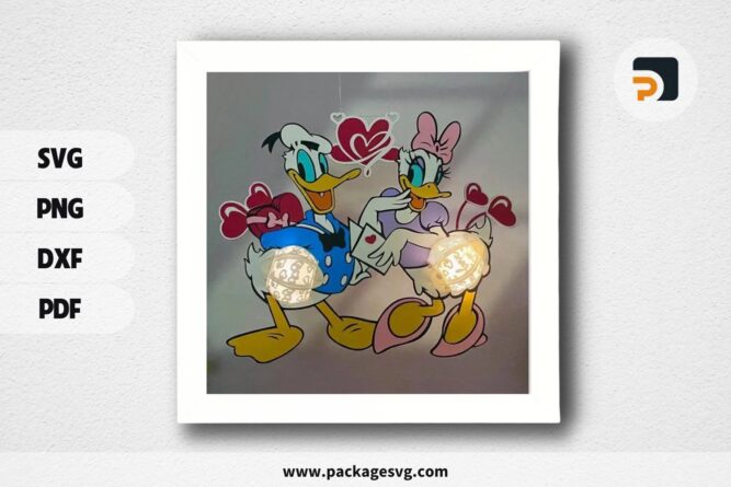 Duck Couple lantern svg