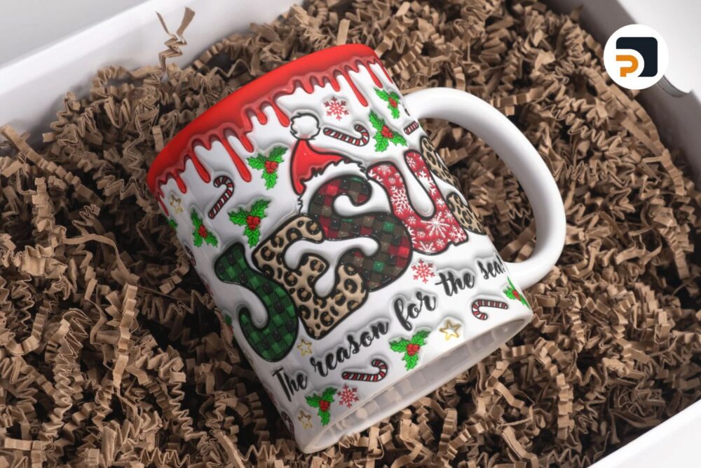 3D Jesus The Reason For The Season Inflated Mug Wrap, 11oz & 15oz