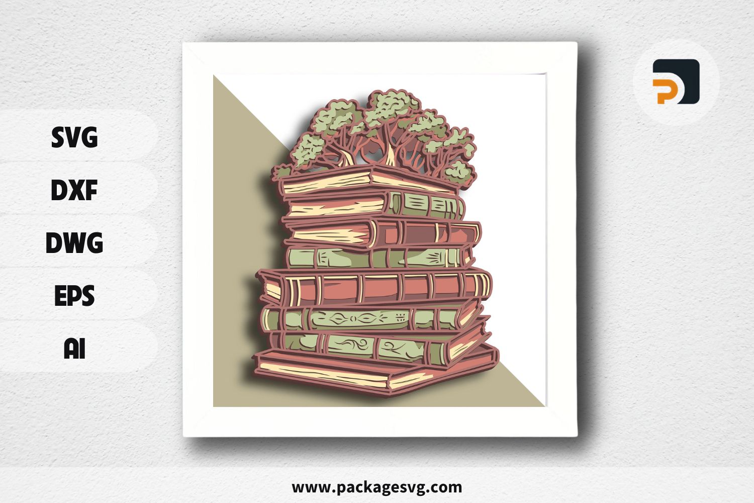 Book multilayer SVG, Plywood cutting, Paper cutting