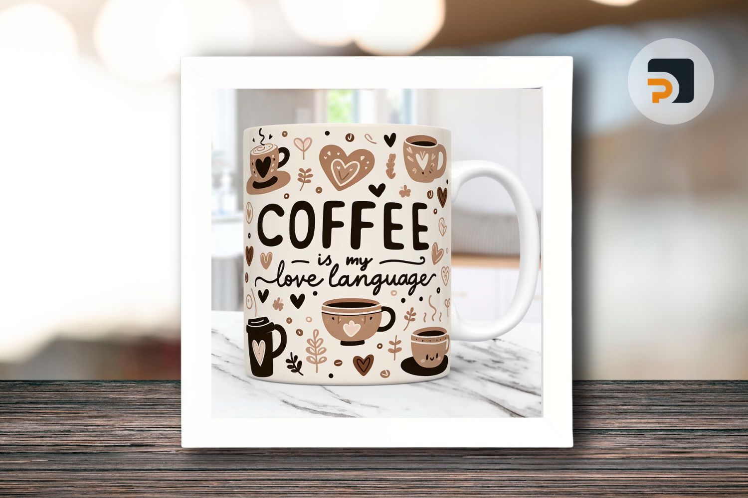 Coffee Mug Wrap, 11oz and 15oz Coffee Cup Template