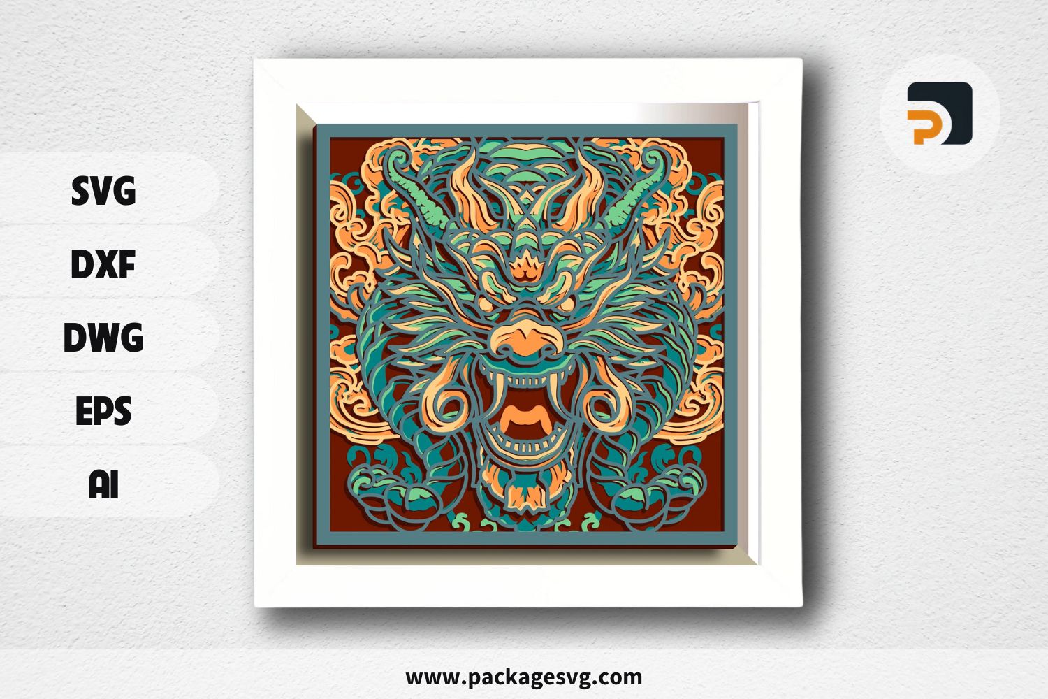 Dragon multilayer SVG, Plywood cutting, Paper cutting