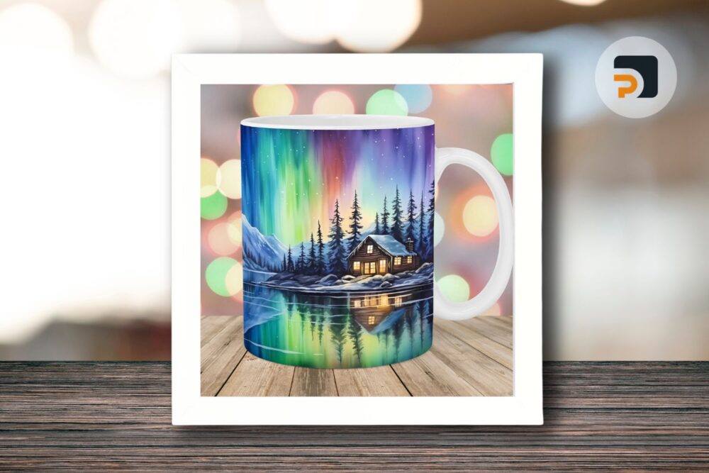 Northern Lights Mug Wrap, 11oz & 15oz