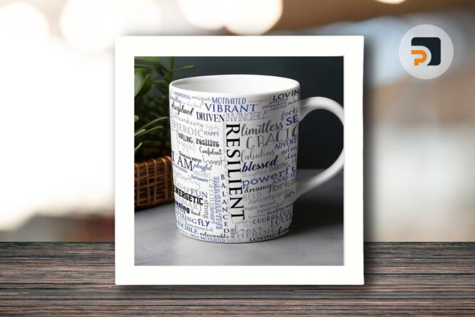 Positive Affirmations Inspiration Mug Wrap, 11oz and 15oz