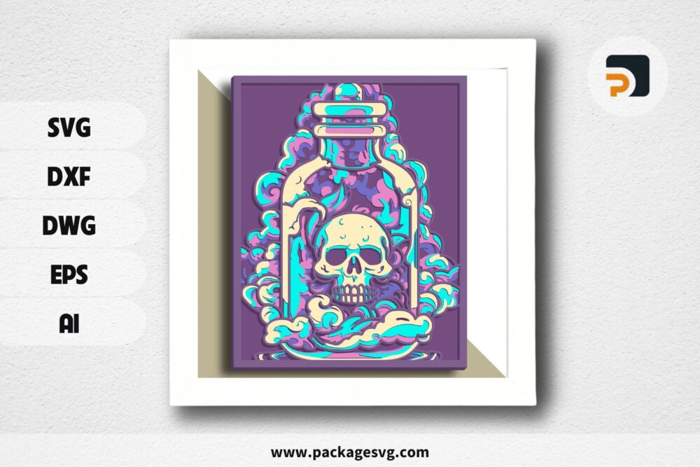 Sugar Skull multilayer SVG, Skull Mandala cut file