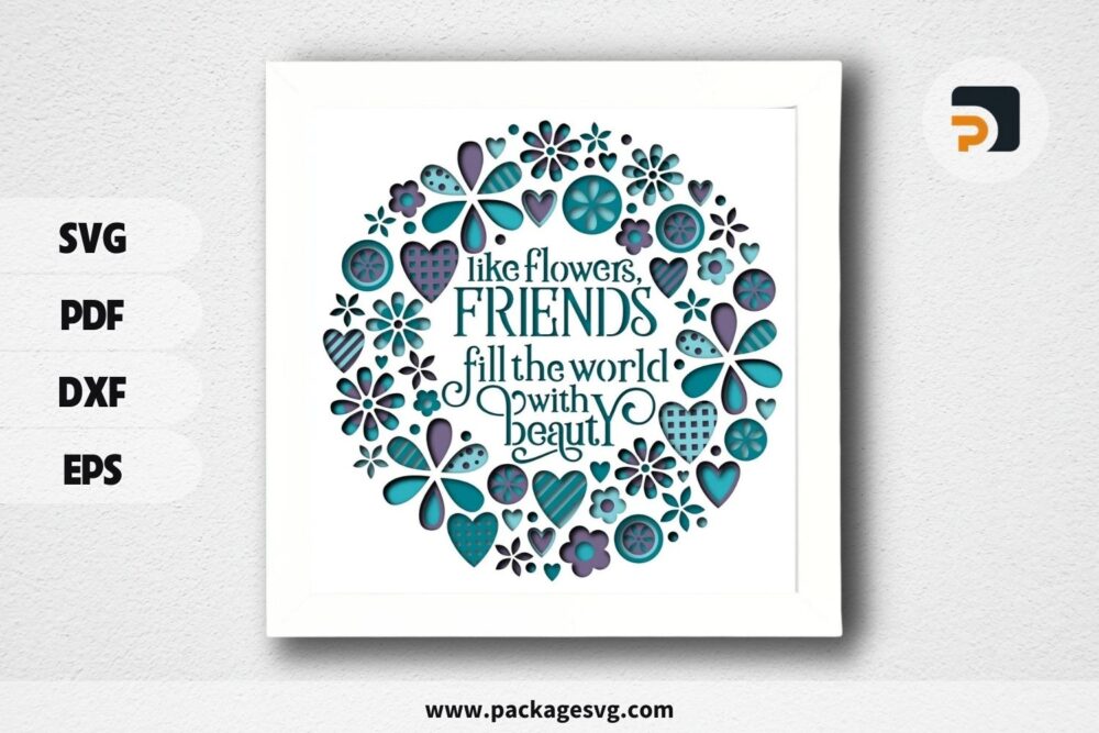 3D FRIENDS svg, shadowbox svg, for cricut, silhouette