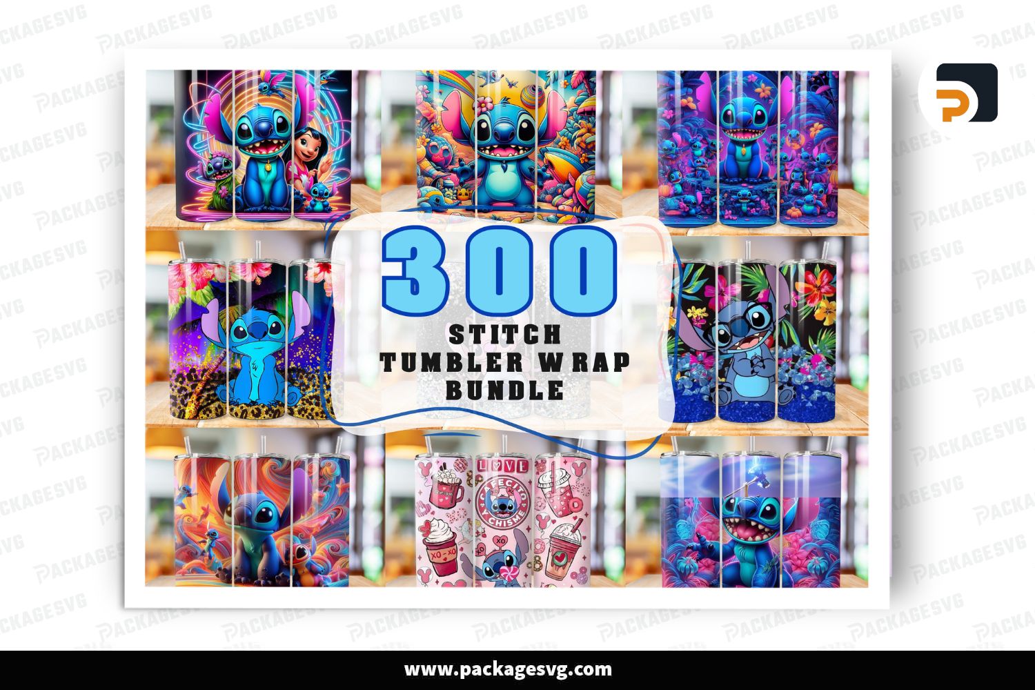 300 Stitch Tumbler Wrap Designs Bundle, 20 oz PNG Sublimation Wraps, Lilo & Stitch Tumbler Designs