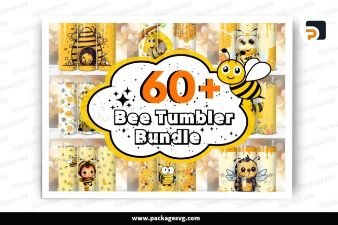 60 plus Bee Tumbler Wrap Bundle, 20oz Skinny Tumbler Sublimation