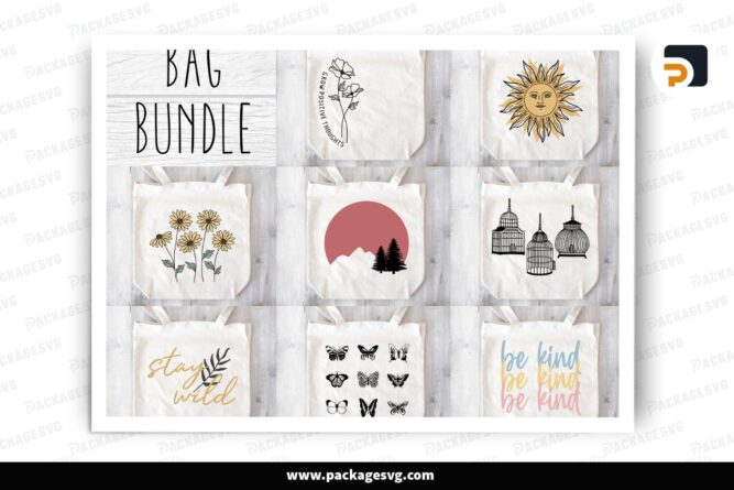 8 Graphic SVG Bundle, Trendy Bag Designs for Cricut & Silhouette