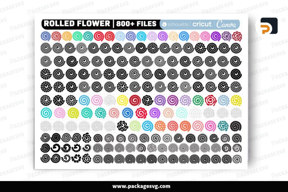 800 Plus Rolled Flower SVG Bundle, 3D Paper Flower SVG Cut Files