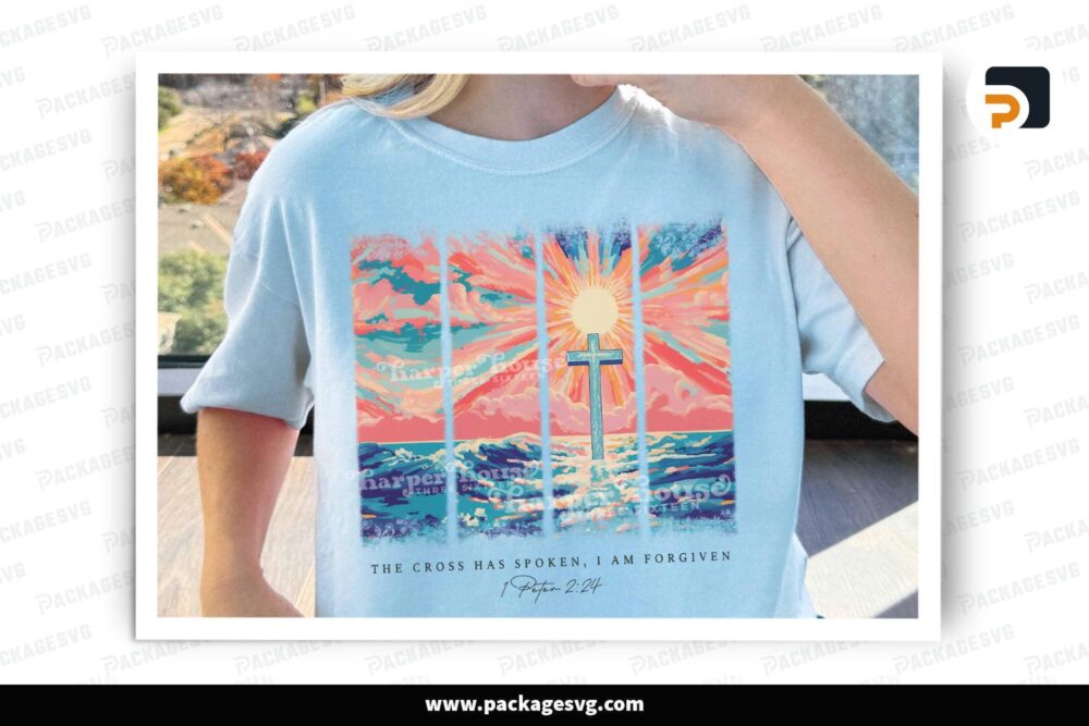 Easter Cross Brushstroke PNG, Religious design ideal for Christian T-shirts