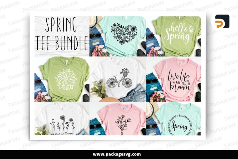 Spring Shirt SVG Bundle, Floral SVG for Cricut Crafts
