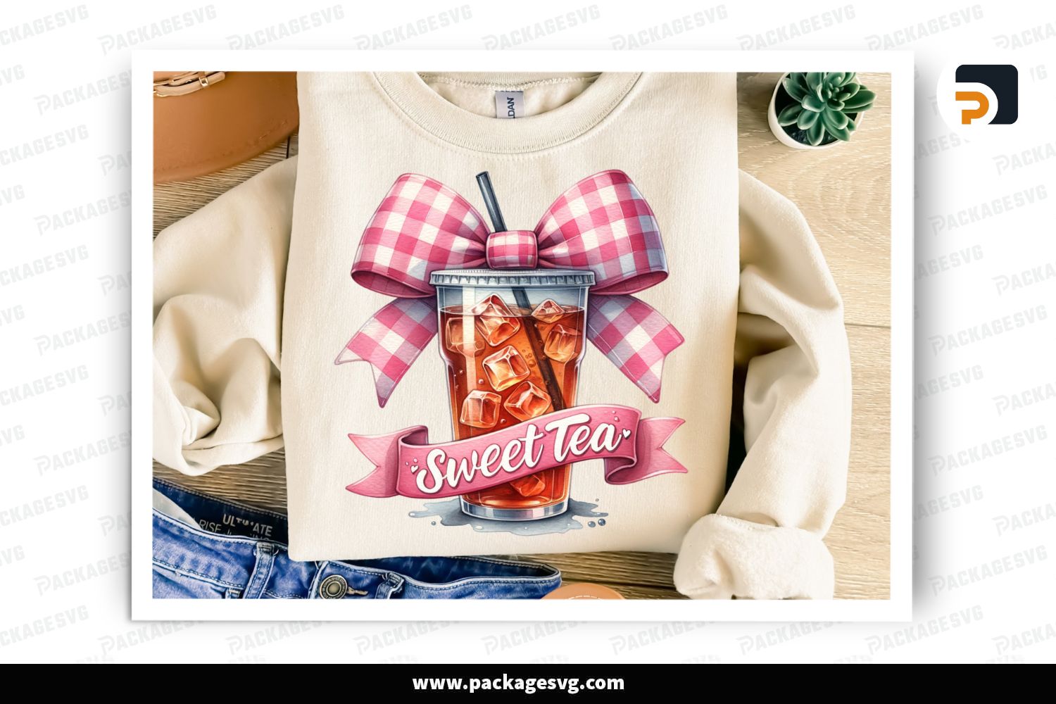 Sweet Tea Retro PNG, Coquette Bow Checkered Sublimation Design for T-Shirts