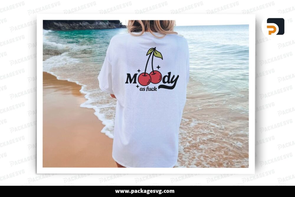 Trendy Moody AF Cherries SVG, Retro Aesthetic Design for T-Shirt, Mug, Sticker, Tote