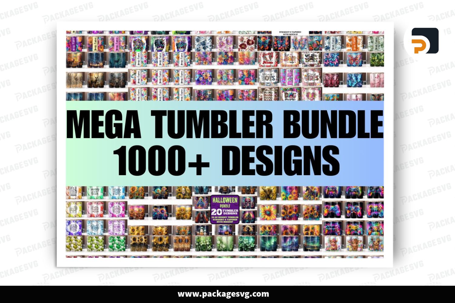 1000+ Mega Tumbler Wrap Bundle, 20oz Skinny Sublimation Designs