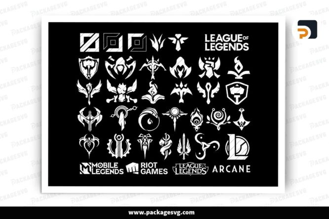 56 League of Legends SVG Icon Bundle, LOL Champion Clipart, Riot Games Fan Gift
