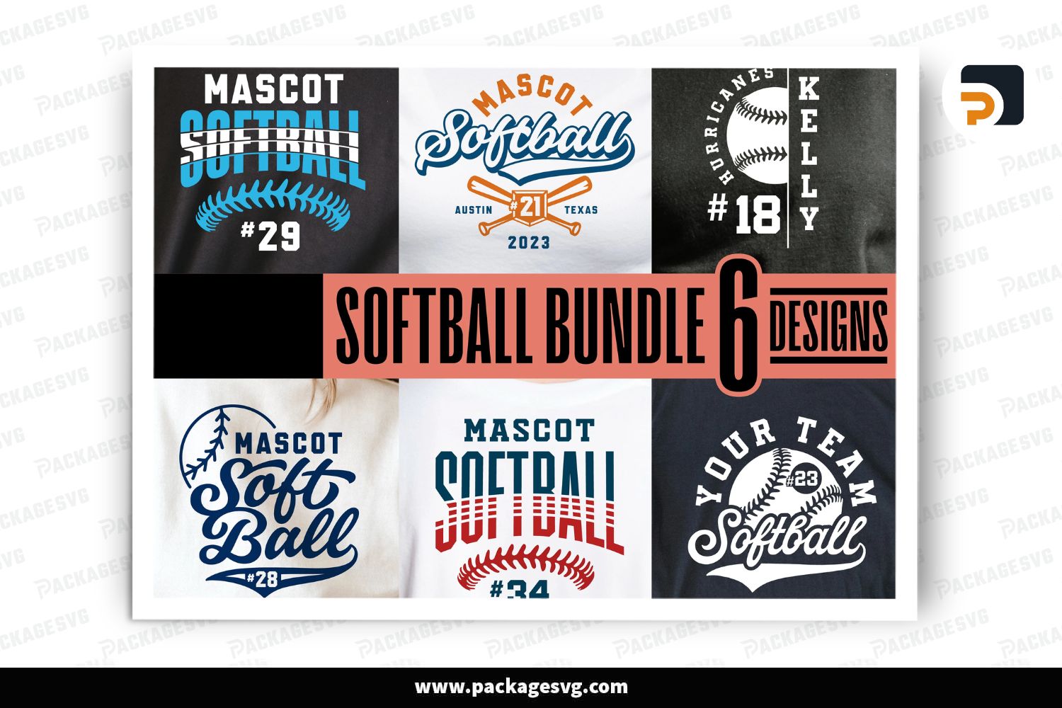 6 Softball SVG Bundle, Team Templates, Mom Shirts, Cricut & Silhouette Files
