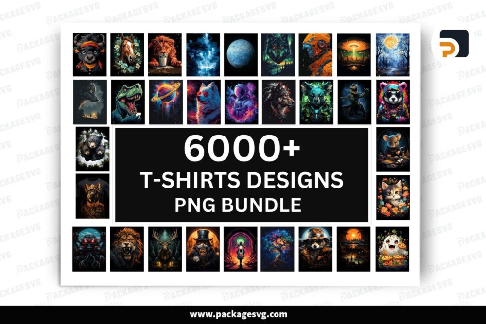6000+ T-Shirt Designs Bundle, Artistic & Colorful PNGs