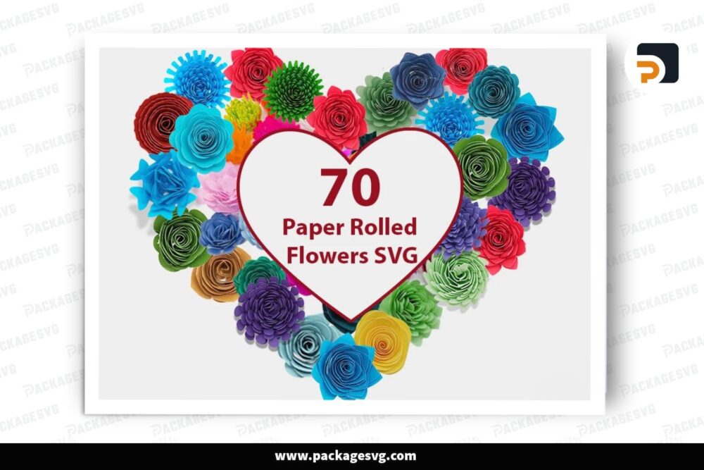 70 Rolled Flowers SVG Bundle, 3D Flower SVG for Cricut