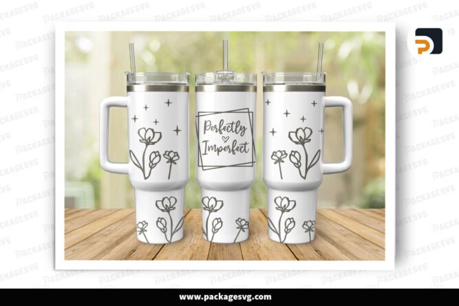 Spring Wildflower Boho Floral 40oz Tumbler Wrap SVG