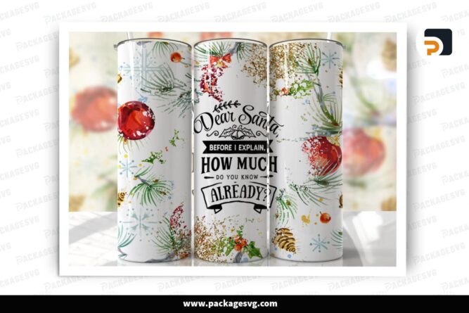 Funny Christmas Tumbler Wrap PNG, 20oz Skinny Tumbler Seamless Sublimation Design