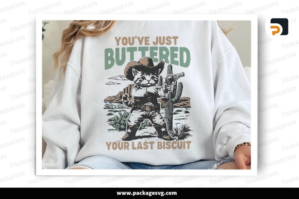 Funny Western Cat PNG, Retro Cowboy Graphic for Sublimation, Country Saying T-Shirt Design