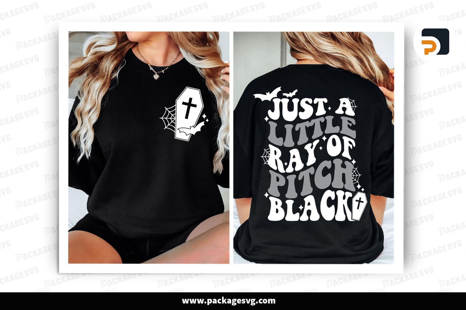 Just A Little Ray Of Pitch Black SVG PNG, Retro Halloween Witch Shirt Design