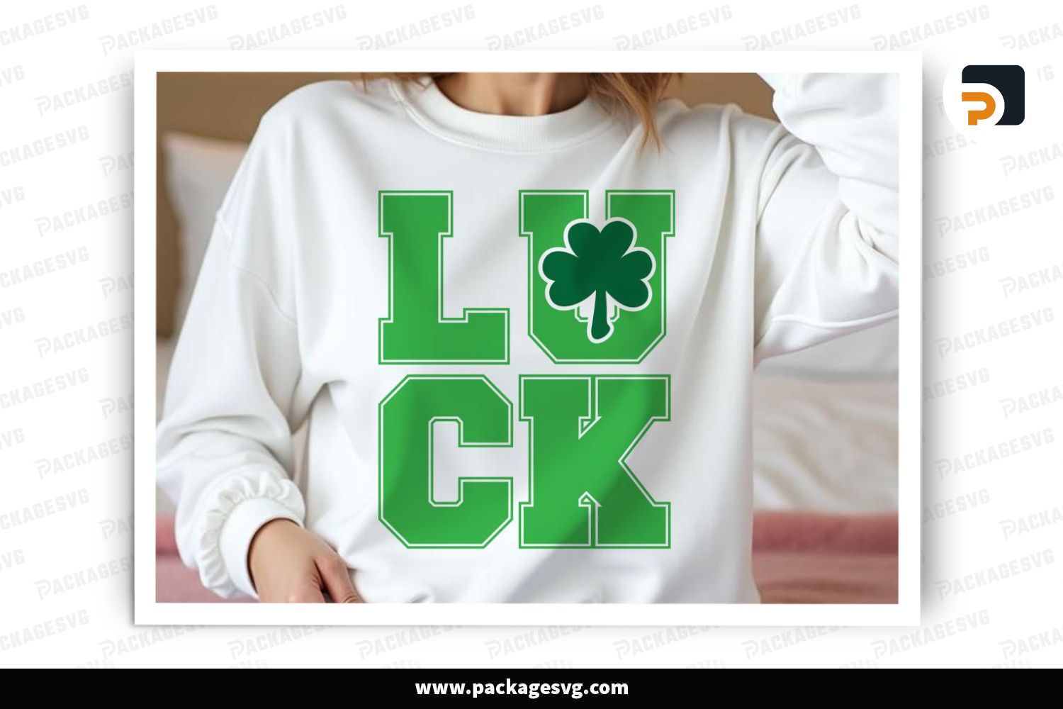 Luck SVG, St. Patrick's Day Shamrock SVG, Trendy Cricut T-Shirt Design