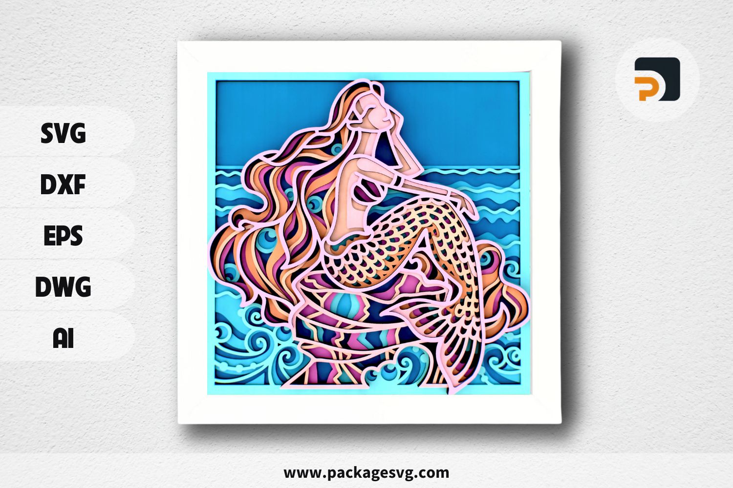 Mermaid 3D Mandala SVG, Layered SVG Files for CNC Router, Laser, or Cricut