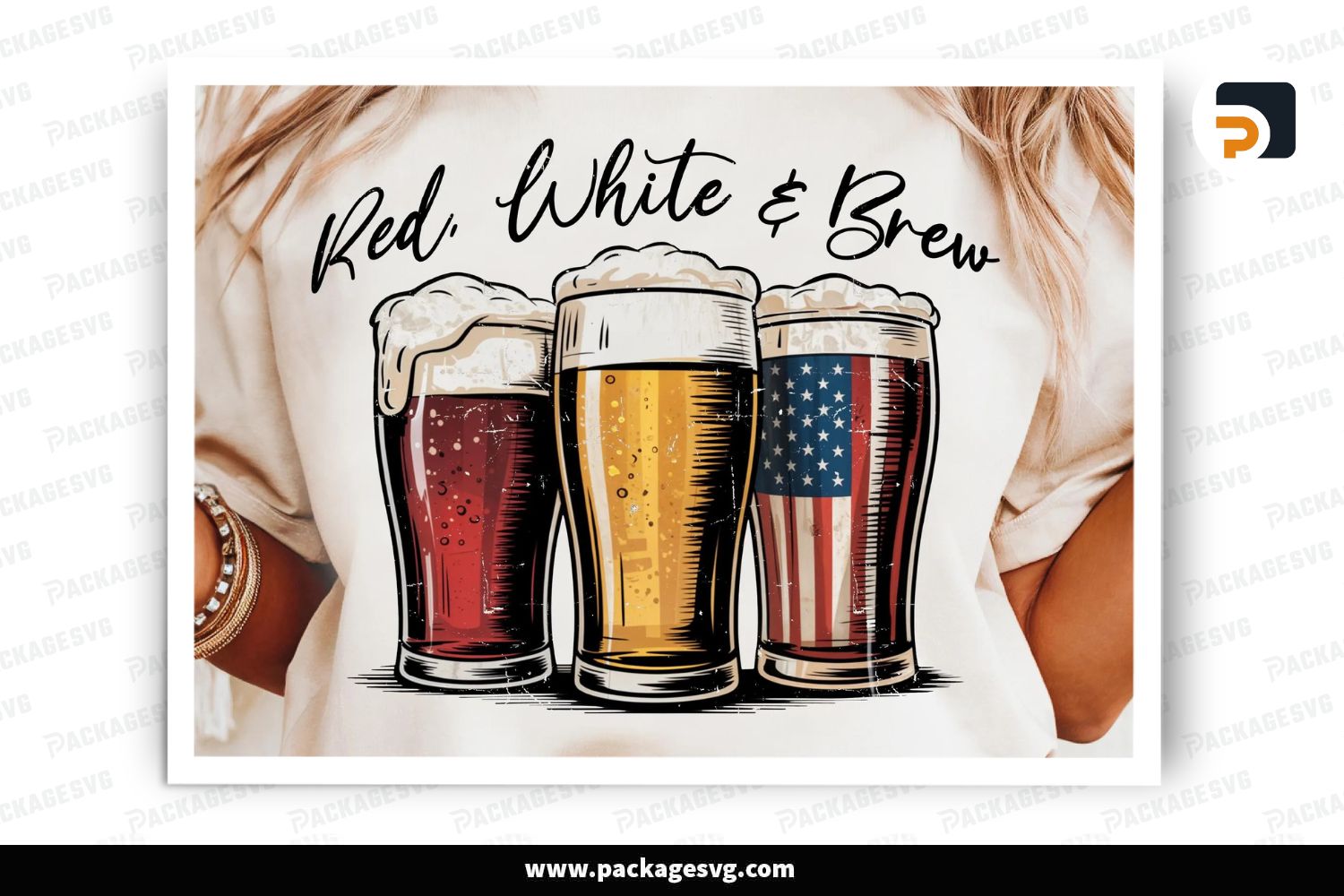 Red White and Brew PNG, Fourth of July Beer Graphic, Independence Day Shirt Design