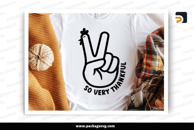 So Very Thankful Peace Sign Turkey SVG PNG, Thanksgiving Sublimation & Fall Shirt Design