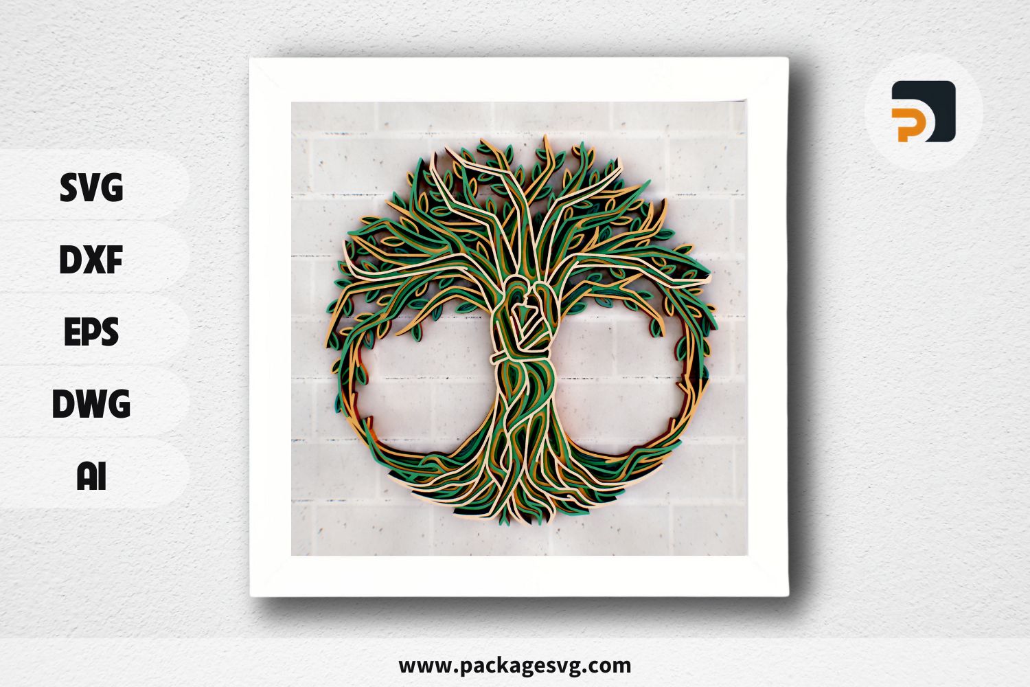 Tree of Life Man & Woman 3D Zentangle SVG, Multilayer Laser Cut Files & CNC DXF Templates