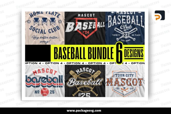 6 Baseball SVG PNG Designs Bundle, DIY Team Spirit Templates