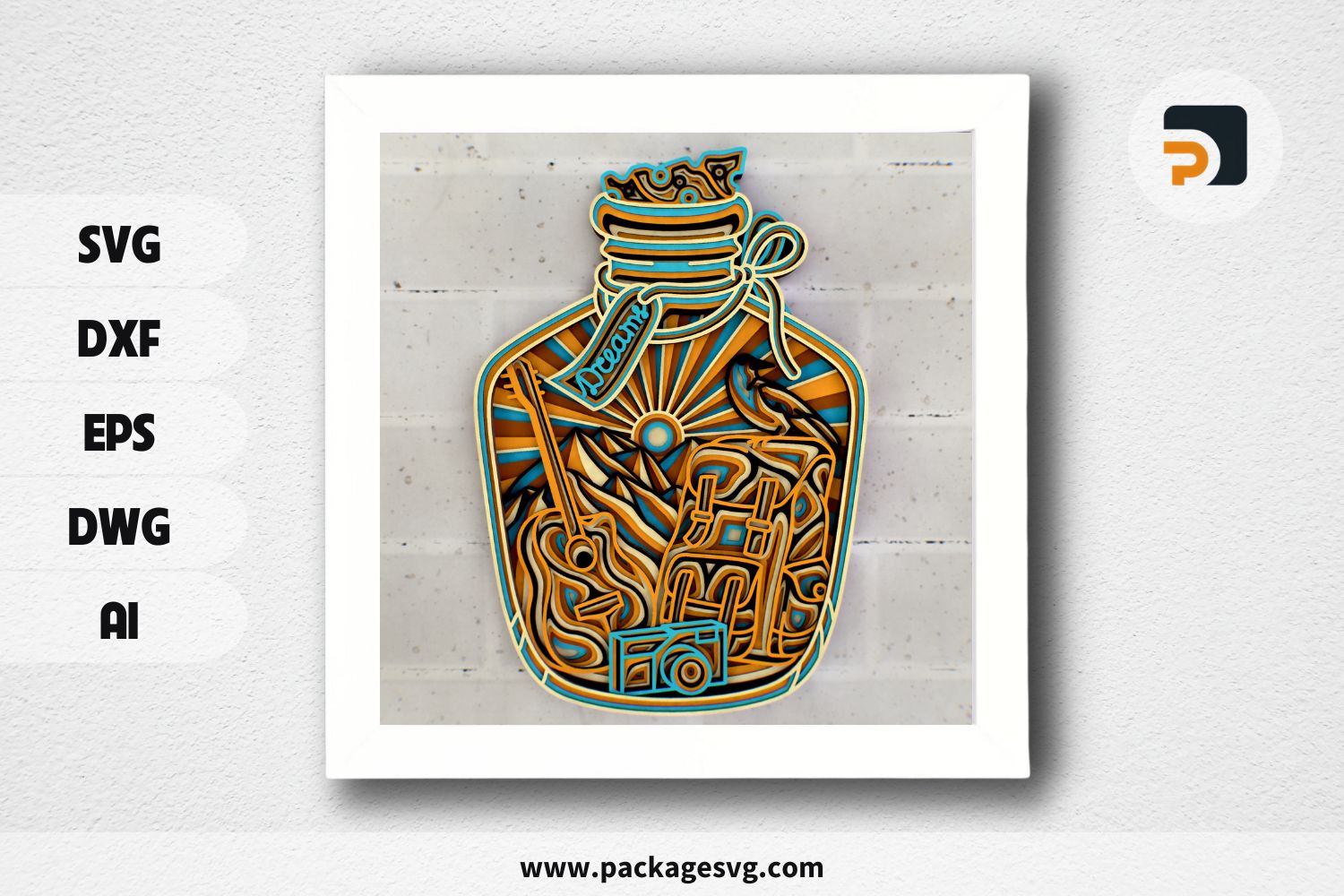 Dreams in a Bottle Zentangle 3D Layered SVG, Multilayer Panel Cut Files for Cricut, Laser Cutting, CNC